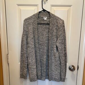 J. Crew Women's Black and White Open-Front Cardigan Medium